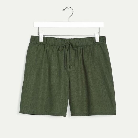 Reitmans olive green high waist linen blend shorts - Picture 1 of 9